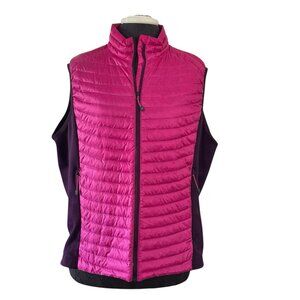 Eddie Bauer First Ascent Vest Women's XL Pink Purple Goose Down Zip Pockets